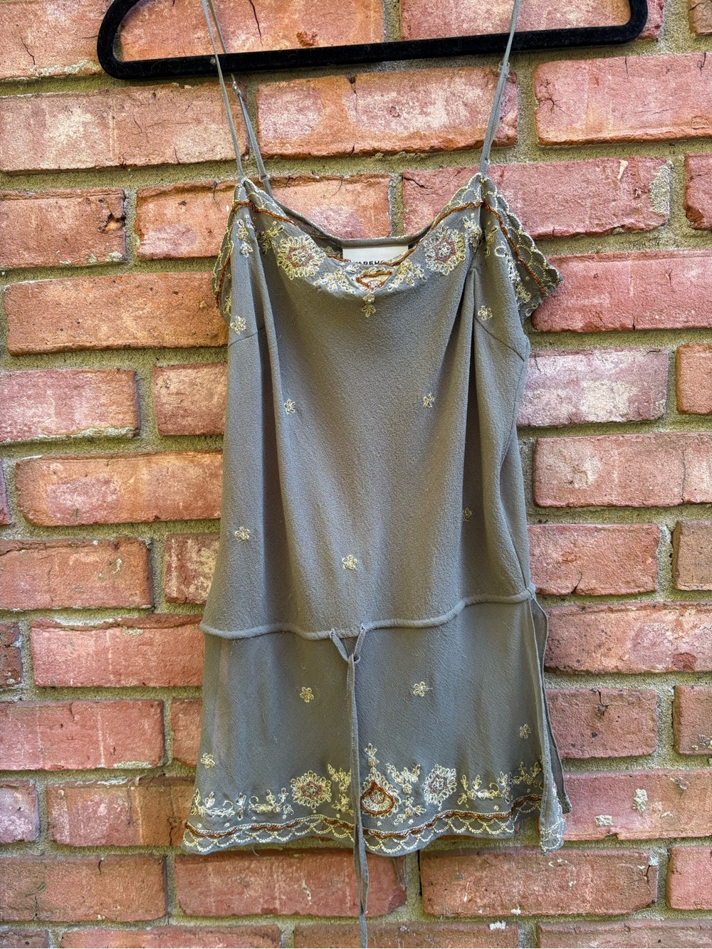 Gorgeous Green Silk Embroidered Tank
